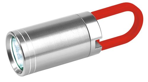 Moses lampe de poche 7Twist & Shine,9 cm argent/rouge