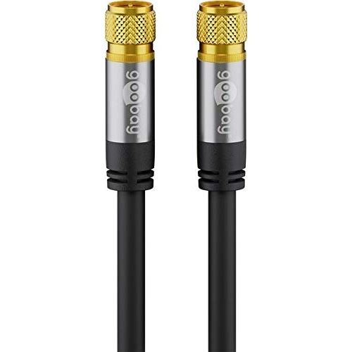 Goobay 70664 câble satellite avec fiche f pour récepteur dvb-s 75 ohms câble internet modem, routeur noir