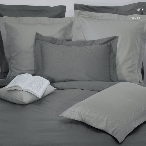 Taie D'Oreiller Chicago Uni Gris 40x80 Garnier-Thiebaut