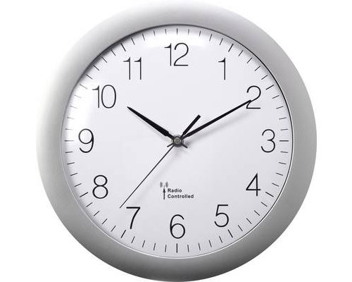 Horloge murale radiopiloté(e) Basetech argent 300 mm x 56 mm