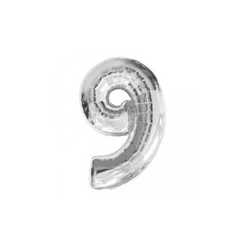 ballon argent alu chiffre 9