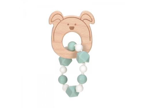 Lassig - Bracelet de dentition Bois/Silicone Little Chums Chien
