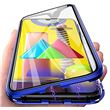DLIK Coque Magnétique Adsorption pour Xiaomi Redmi Note 9 Pro avec Dual Transparente Verre Trempé Bleu