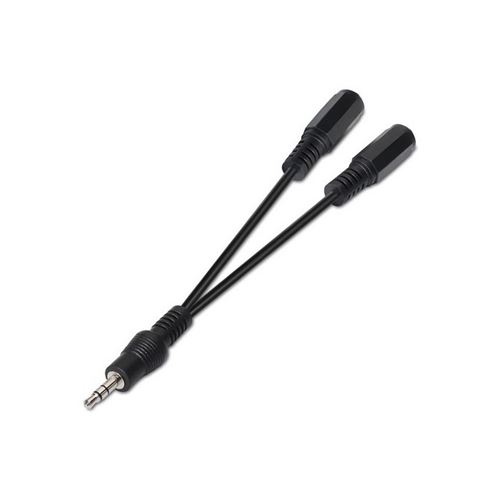 Câble Audio Jack (3,5 mm) Coupleur NANOCABLE 10.24.1200 15 cm Noir