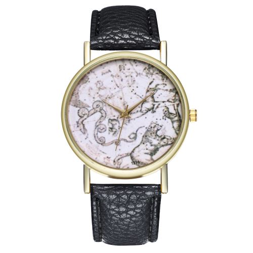 Classic constellation illustration montre montre astronomique en acier ceinture dames montre montre pour homme montre à quartz T216-Anoir