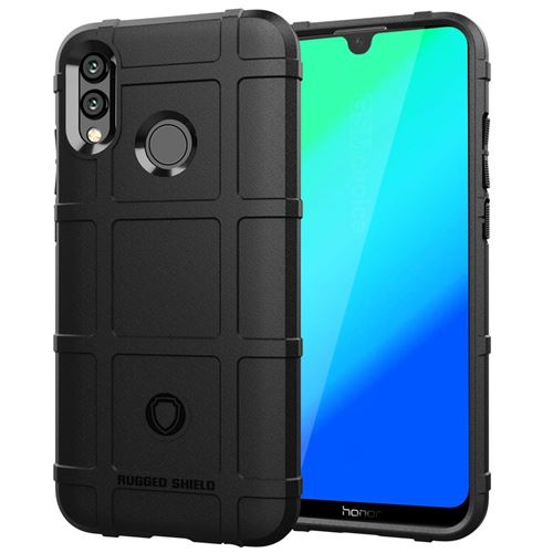 Coque en TPU grille carrée anti-chocs souple noir pour votre Huawei Honor 10 Lite/P Smart (2019)