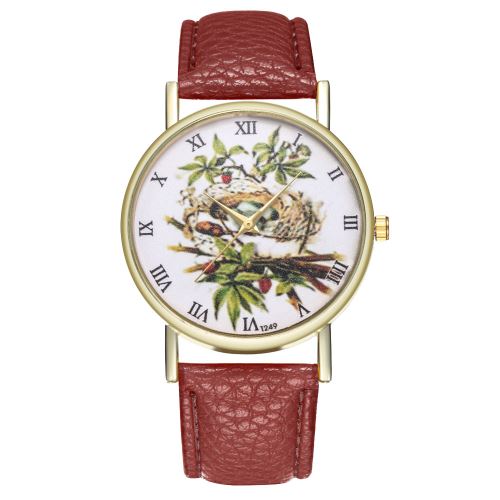 Style de Starry Classique Bird's Nest Blue Egg Lady Watch pour homme Montre à quartz tendance T249-Acafé