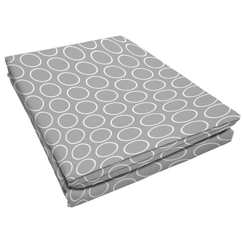 Drap plat 1 personne 180 x 290 cm imprime 57 fils allover zodiac Gris/Blanc