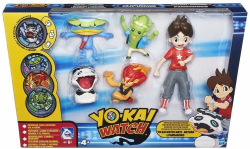 Yokai – Pack de 5 Figurines Nate et Les Yo-Kai + médaille Exclusive de Erizlor sans médaille d'Erizlor Multicolore