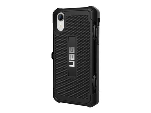 UAG Rugged Card Case for iPhone XR [6.1-inch screen] - Trooper Black - Achterzijde behuizing voor mobiele telefoon - zwart - 6.1 - voor Apple iPhone XR