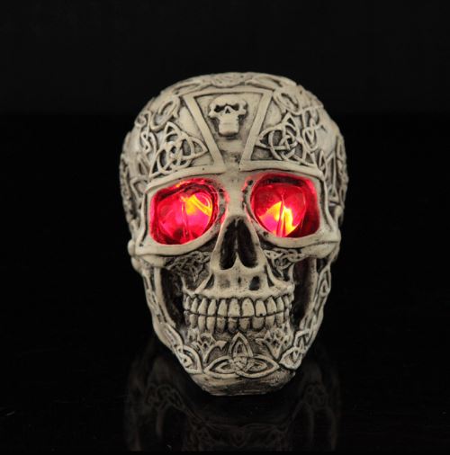 Tête Squelette Led Homosapiens Crâne Statue Figurine Humaine En Forme Halloween Décor Q
