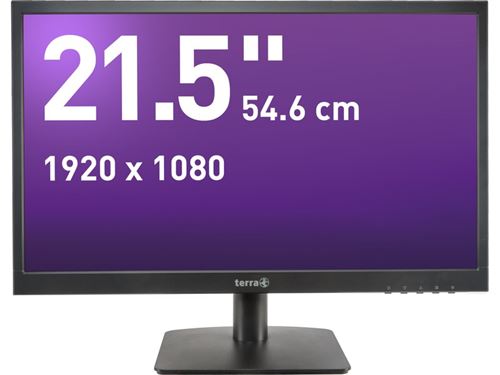 Wortmann TERRA 2226W - GREENLINE PLUS - LED-monitor - 21.5 (21.5 zichtbaar) - 1920 x 1080 Full HD (1080p) - MVA - 250 cd/m² - 5 ms - HDMI, VGA - luidsprekers - matzwart