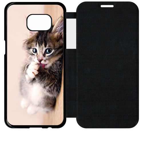 Etui À Rabat Flip Flap Samsung Galaxy S7 Edge Chaton Tout Mignon