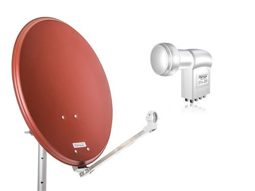 antenne satellite QA60 en acier Opticum avec Octo LNB (60 cm) brique