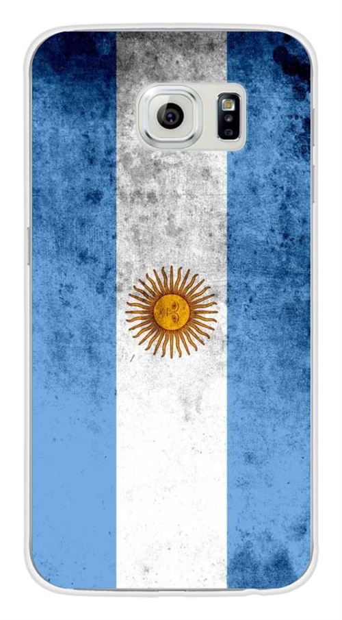 Coque en silicone imprimée compatible Samsung Galaxy S6 Drapeau Argentine