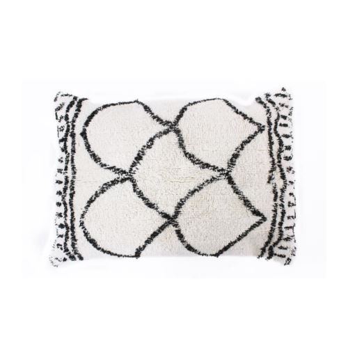 coussin berbere losange - 60 x 80 cm - beige et noir