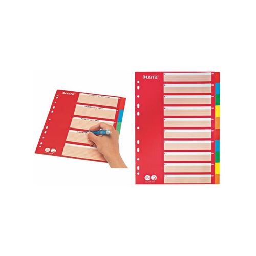Leitz Intercalaires En Carton, Blanc, A4, 10 Touches,
