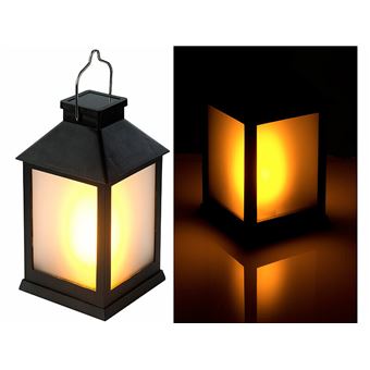 2 lanternes à LED effet flamme avec minuteur - Blanc