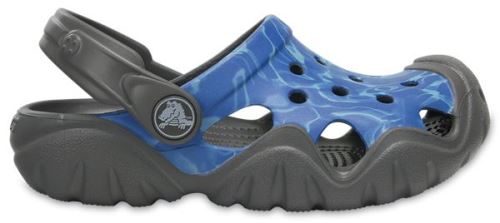 Crocs Enfants Swiftwater Graphic Sabots Chaussures Sandales en Bleu 204451 90N