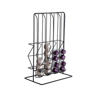 Porte-Capsules Café UNISOPH - Organisateur Métal 60 Dosettes - Compatible Nespresso, Dolce Gusto, Tassimo - Noir