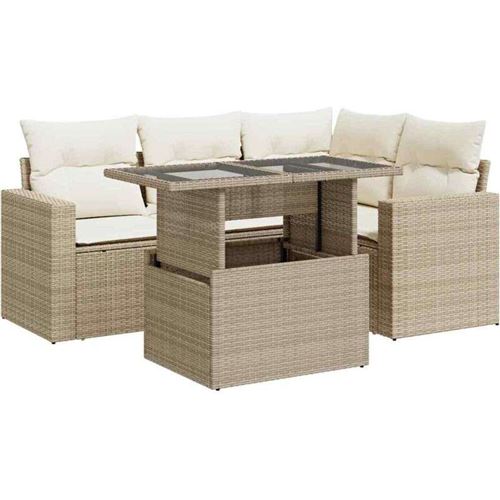 Non Communiqué Beige Salon De Jardin Vidaxl Resine Tressee 5 Pieces 62 X 65.5 X 69 4 Personnes