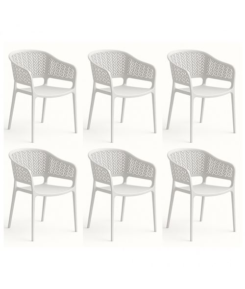 Pegane Blanc Chaises De Jardin Empilables - Image 3
