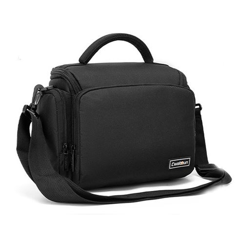 Sac bandoulière pour appareil photo Cwatcun, portable, modèle CW+D11+1.0, grand format, couleur noire - 20,5×16×27 cm