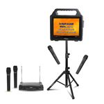Pack Karaoké Ibiza Sound KARAHOME-WH 120W + Effet Lumière Astro LED RGB - Enceinte Bluetooth Batterie