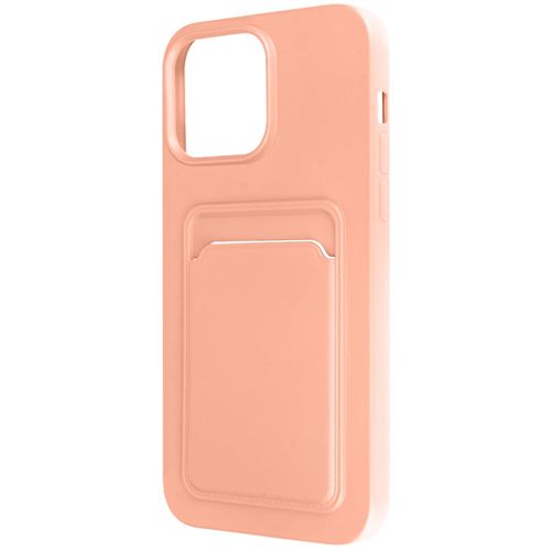 Coque pour iPhone 14 Pro Silicone Souple Porte-carte Fine Légère Avizar rose