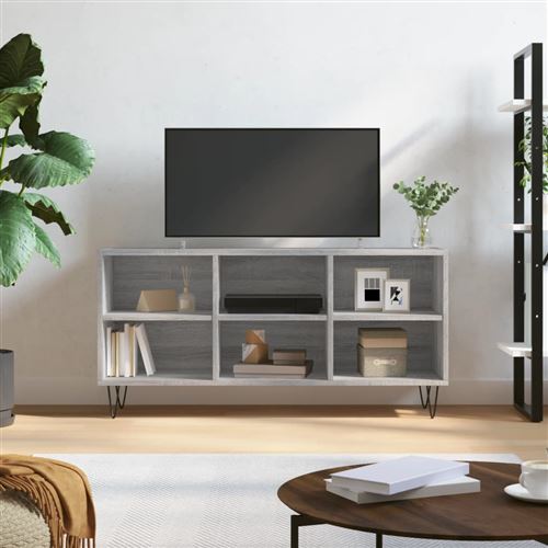 Vidaxl Gris Meuble Tv - Sonoma /Fer - Image 3