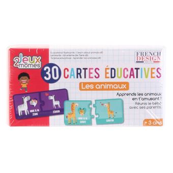 Jeu de 30 Cartes Educatives "Animaux" 7cm Multicolore - 1