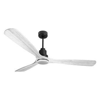 Ventilateur de plafond Réversible Thermostat Dimmable Wifi Moteur à courant continu Toits en pente Télécommande Lumière à trois tons PURLINE MadeiraD166C04LED64646 Noir - 1