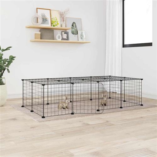 Meilleurs prix pour vidaXL Cage animaux 20 panneaux Noir 35x35 cm