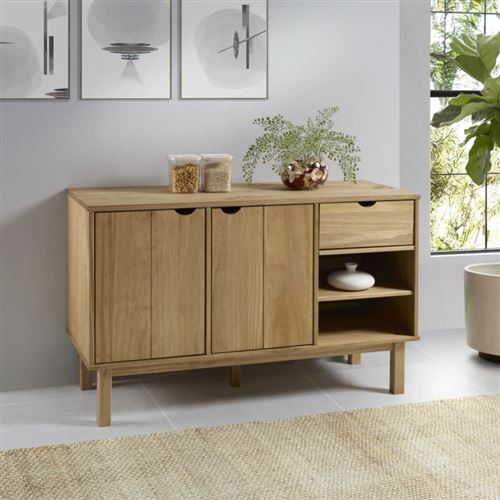 Non Communiqué Marron Buffet Otta 114X43x73,5 Cm Bois Massif De Pin