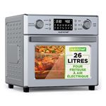 NutriChef Mini Four à Pizza Électrique 1500W - 30 Cm, Compact, Plaque Antiadhésive, 80-200°C - Rose