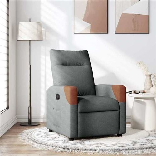 VIDAXL - Fauteuil de relaxation - Réglable - Gris - Image 2