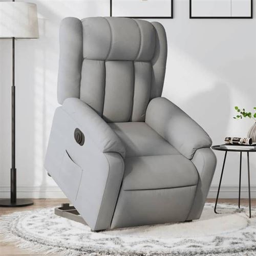 VIDAXL - Fauteuil de relaxation électrique - Gris clair - Image 2
