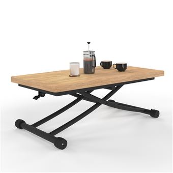 ID MARKET Table basse plateau relevable rectangulaire AUSTRIA bois pied ID MARKET Table basse plateau relevable rectangulaire AUSTRIA bois pied