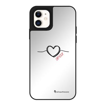 Coque miroir pour iPhone 11 Coeur Noir Amour - La Coque Française® - 1