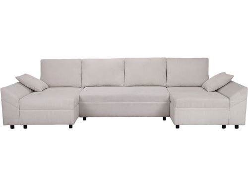 Non Communiqué 13 Canape Angle Fixe Habitat Et Jardin 5 Places En Velours Beige 8 X 321 X 85.5 Cm