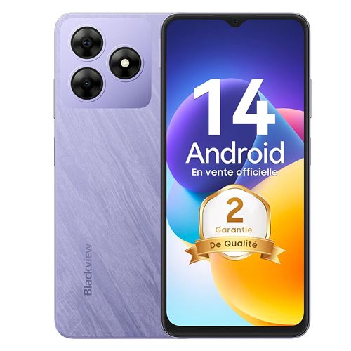 Smartphone Blackview WAVE 8C 6Go+64Go 6.5 Dual sim 4G Android 14 -Violet
