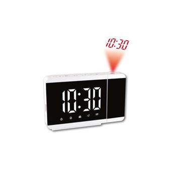 8€24 sur Radio-réveil projecteur design blanc - Radio-réveil