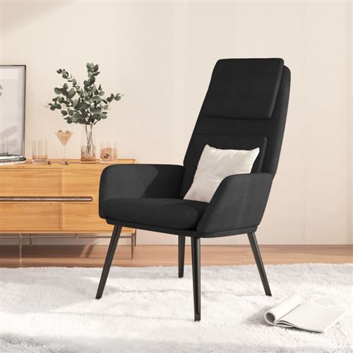 vidaXL Fauteuil relax tissu noir