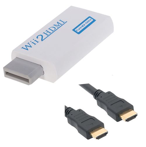 Adaptateur HDMI Wii Convertisseur Wii Hdmi avec Un Câble HDMI