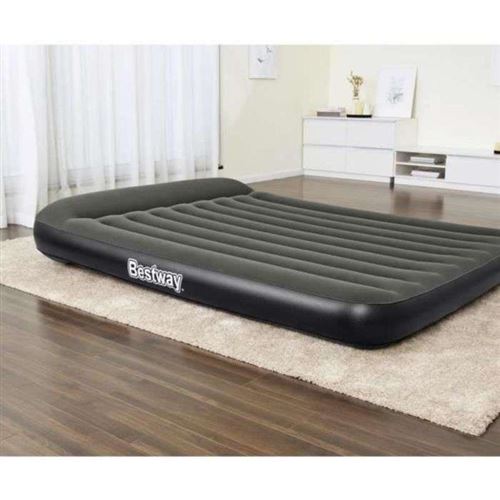 Bestway Matelas gonflable Tritech 2 places avec pompe électrique sans fil intégrée 2,03 m x 1,52 m x 30 cm