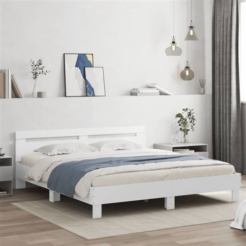 Vidaxl Blanc Cadre De Lit Sans Matelas 160X200 Cm - Image 3