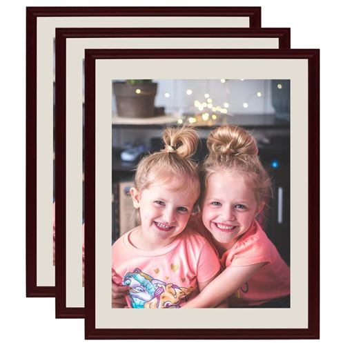 vidaXL Collage de cadres photo 3 pcs au mur table Rouge foncé 18x24 cm