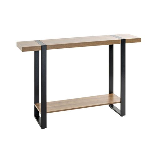 Non Communiqué Marron Console Design "Miranda" 120Cm Chêne Foncé & Noir