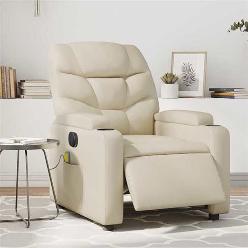 Non Communiqué Beige Vidaxl Fauteuil De Massage, Relaxation Électrique Similicuir Crème