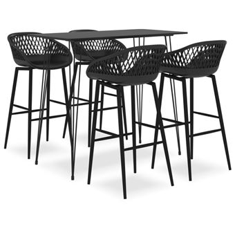 vidaXL Ensemble de bar 5 pcs Noir3057375 - 1